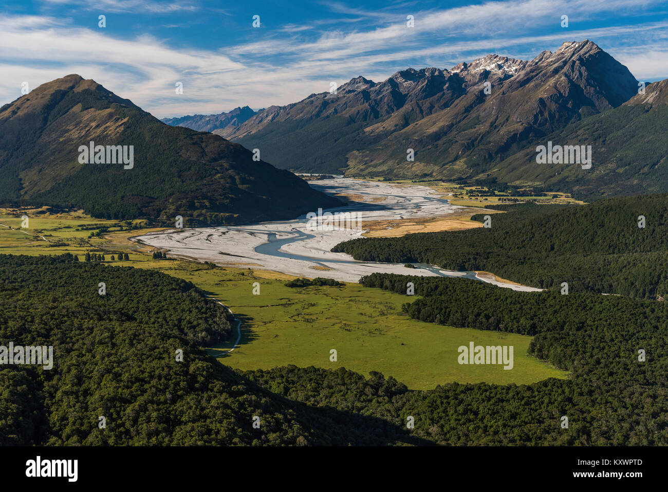 Dart River, posizione filmato per il Signore degli anelli, Otago Nuova Zelanda Foto Stock