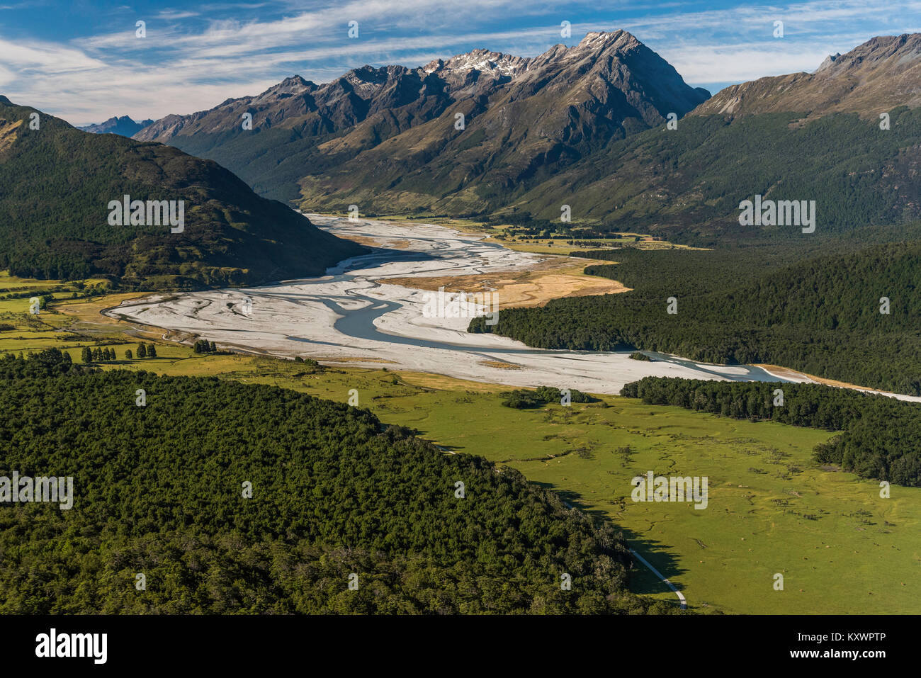 Dart River, posizione filmato per il Signore degli anelli, Otago Nuova Zelanda Foto Stock