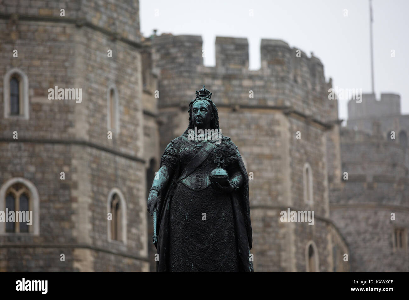 Windsor, della città e del castello dove il principe Harry e Megan Merkle si sposano in corrispondenza alla cappella di San Giorgio nel Castello di Windsor, Berkshire, Inghilterra, Regno Unito Foto Stock