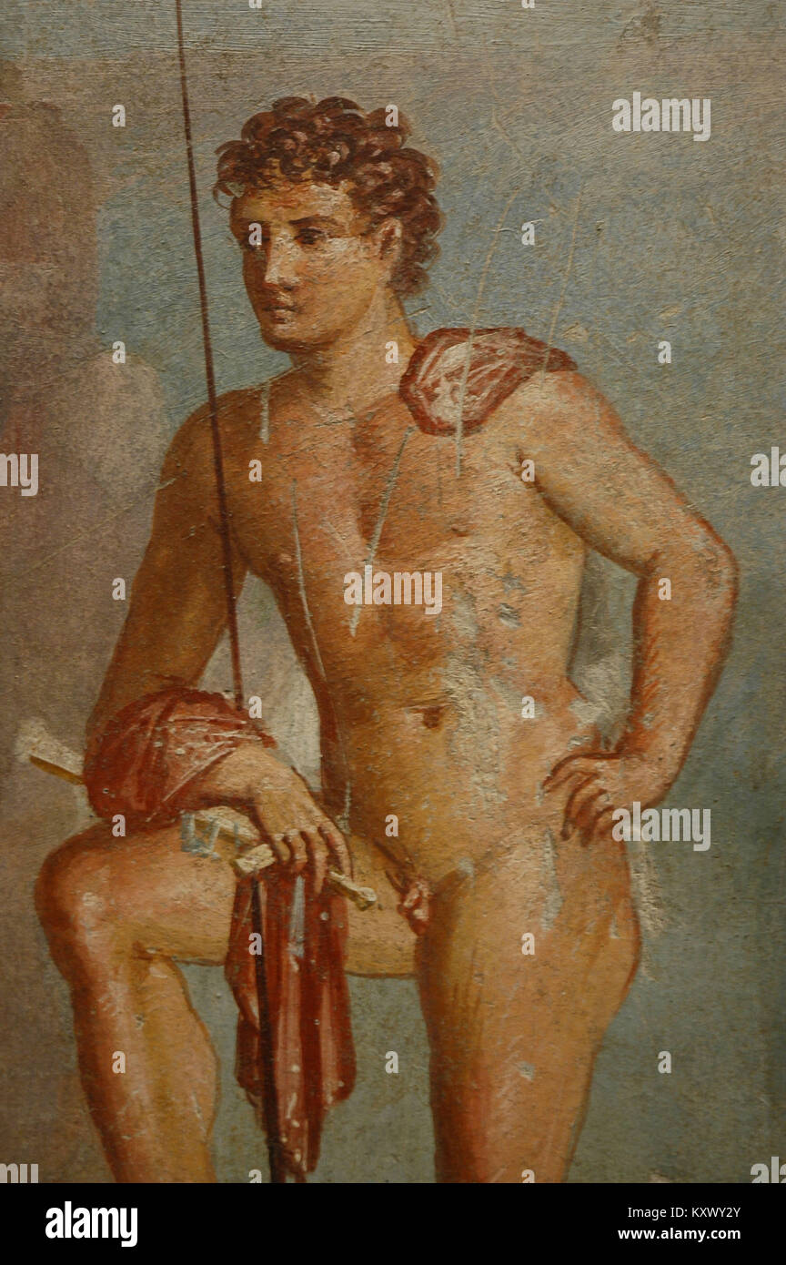 Casa di Meleagro VI 9, Io e Argo, affresco Pompei, 2008, Roma, Italia. Foto Stock