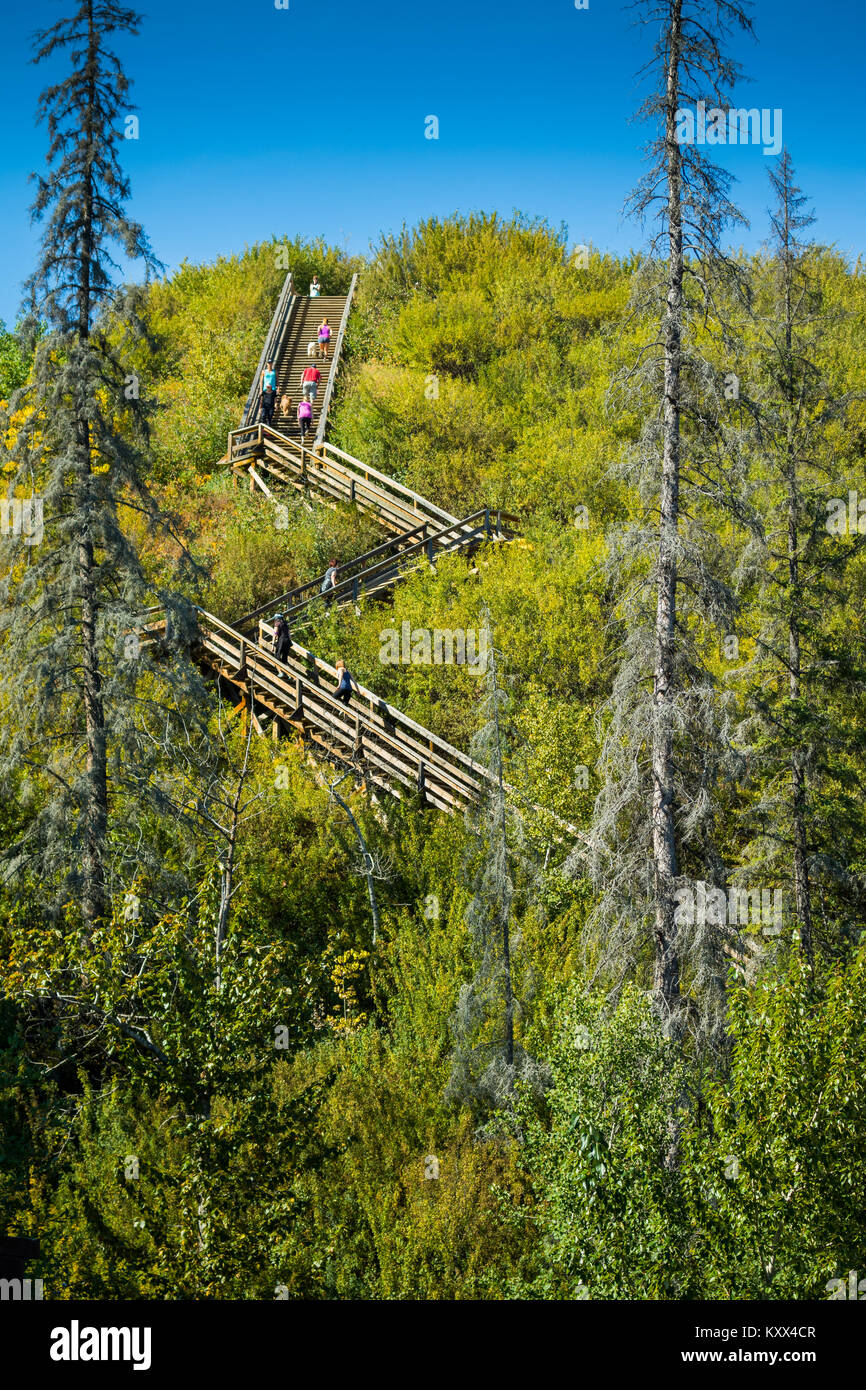Scale in Edmonton River Valley, utilizzato per le escursioni e per esercizio. Foto Stock