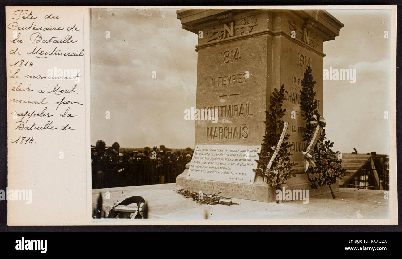 La Fête du centenaire de la Bataille de Montmirail (1814) Le monumento (15410733232) Foto Stock