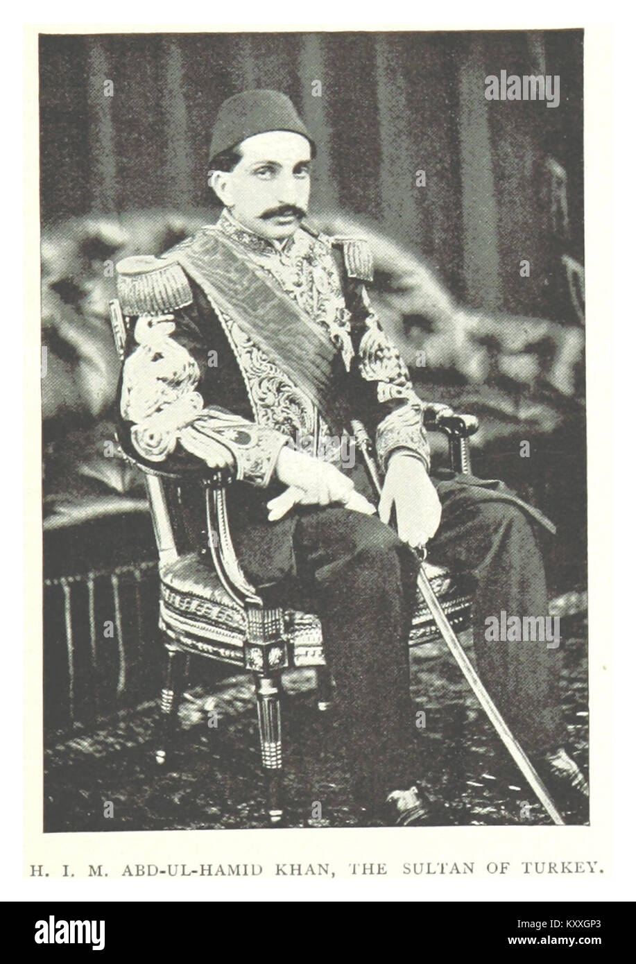 Questo titolo si riferisce alla pagina 119 del volume del 1895 "G" con sua Maestà Imperiale Abdülhamid Khan, il sultano dell'Impero Ottomano, noto come Abdülhamid II che regnò dal 1876 al 1909. Foto Stock