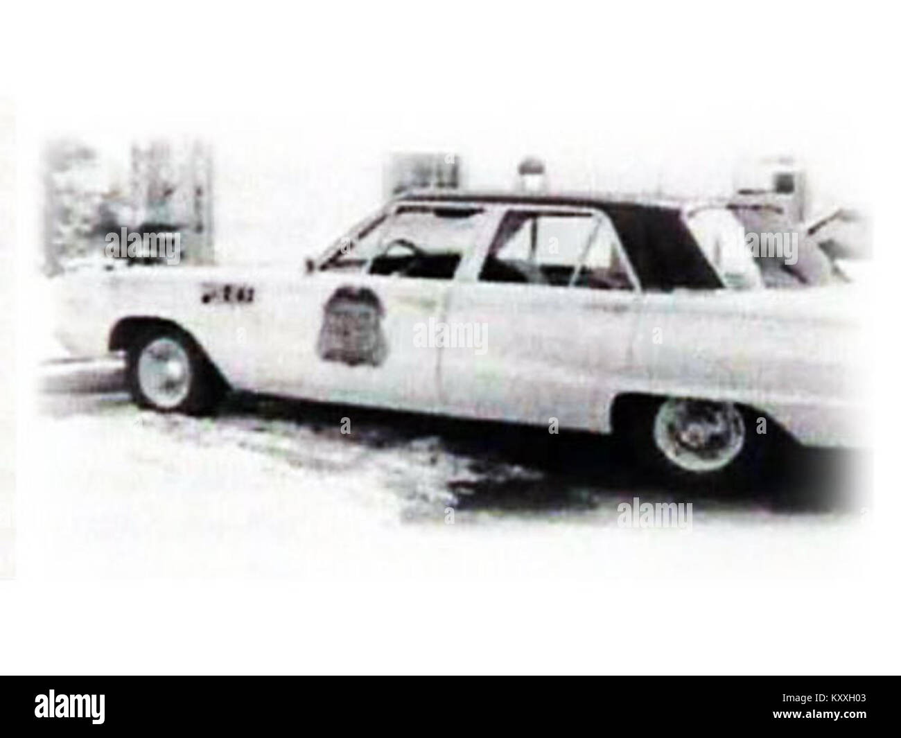Un'auto di pattuglia del dipartimento di polizia di Gaithersburg degli anni '1960, che rappresenta i veicoli delle forze dell'ordine americane della metà del XX secolo. Foto Stock