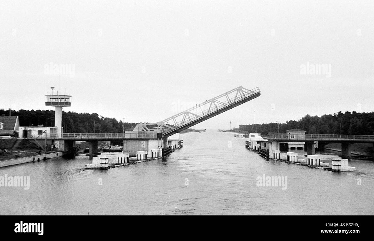 Gamla bron över Falsterbokanalen Foto Stock