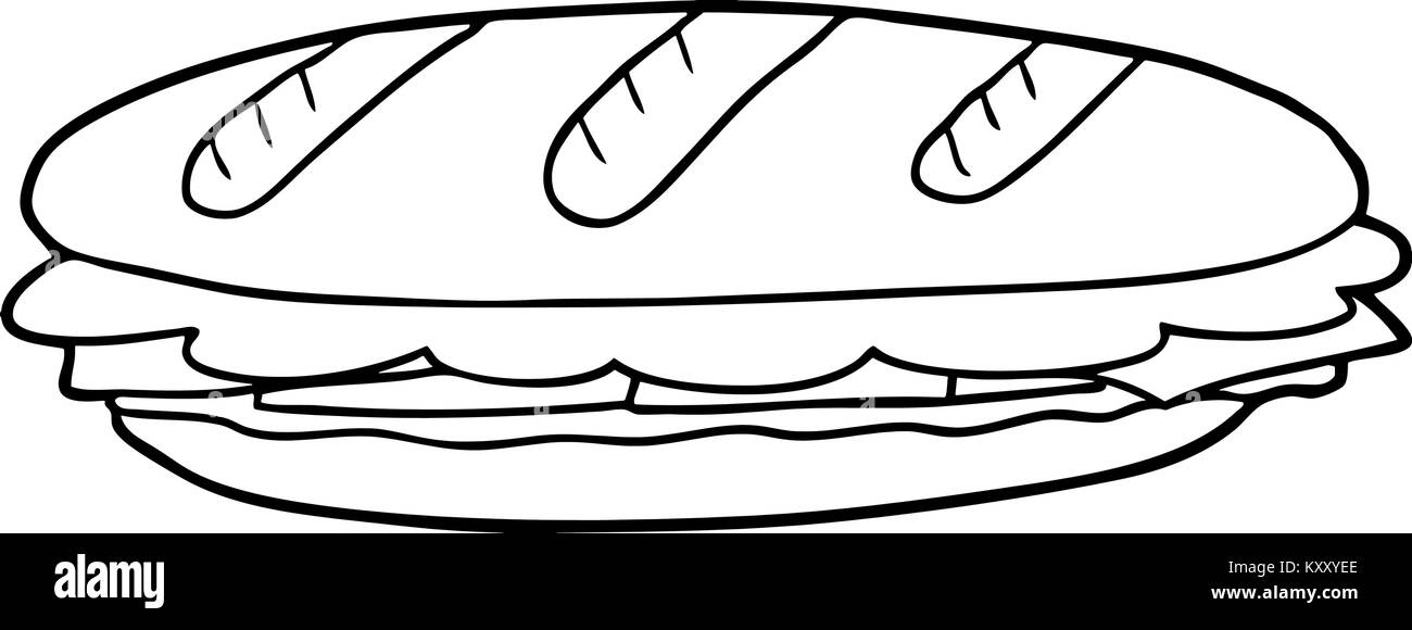 Cartoon baguette Illustrazione Vettoriale