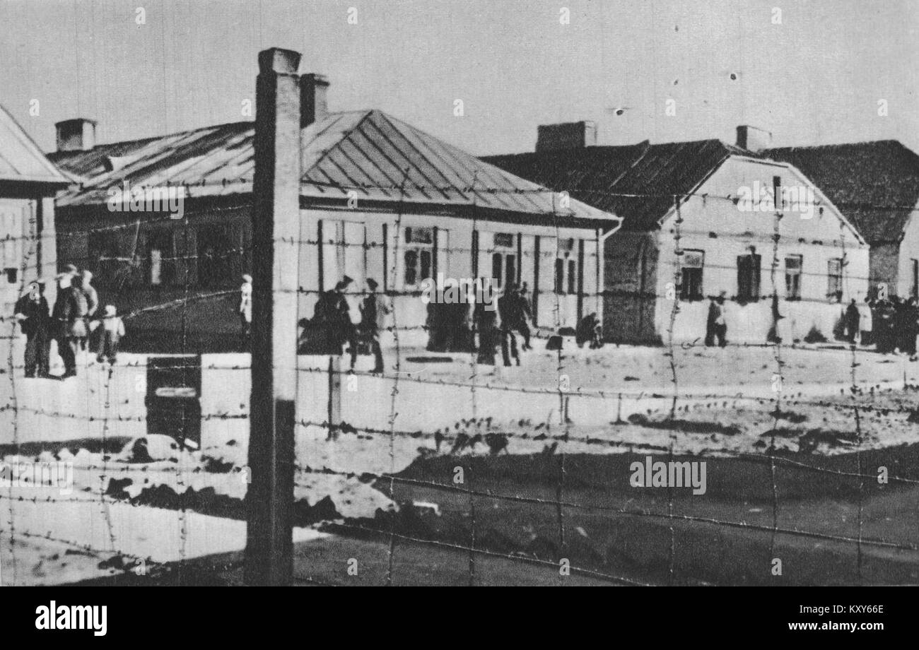 Il titolo si riferisce al ghetto ebraico di Miedzyrzec Podlaski, in Polonia, durante la seconda guerra mondiale. Il ghetto fu istituito sotto l'occupazione tedesca e i suoi residenti dovettero affrontare condizioni difficili prima di essere deportati o giustiziati durante l'Olocausto. Foto Stock