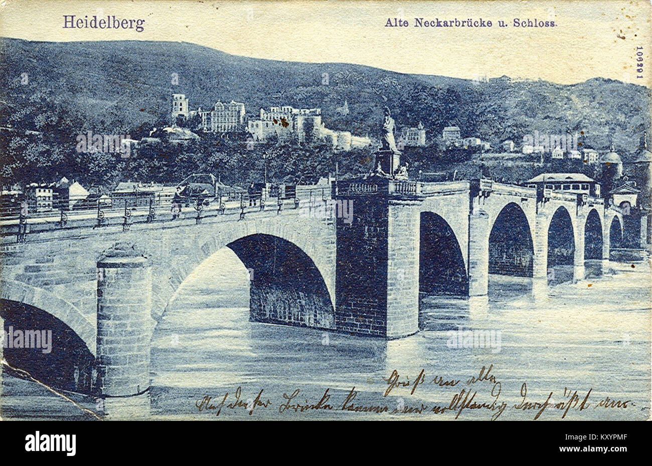 Heidelberg - Neckarbrücke Foto Stock
