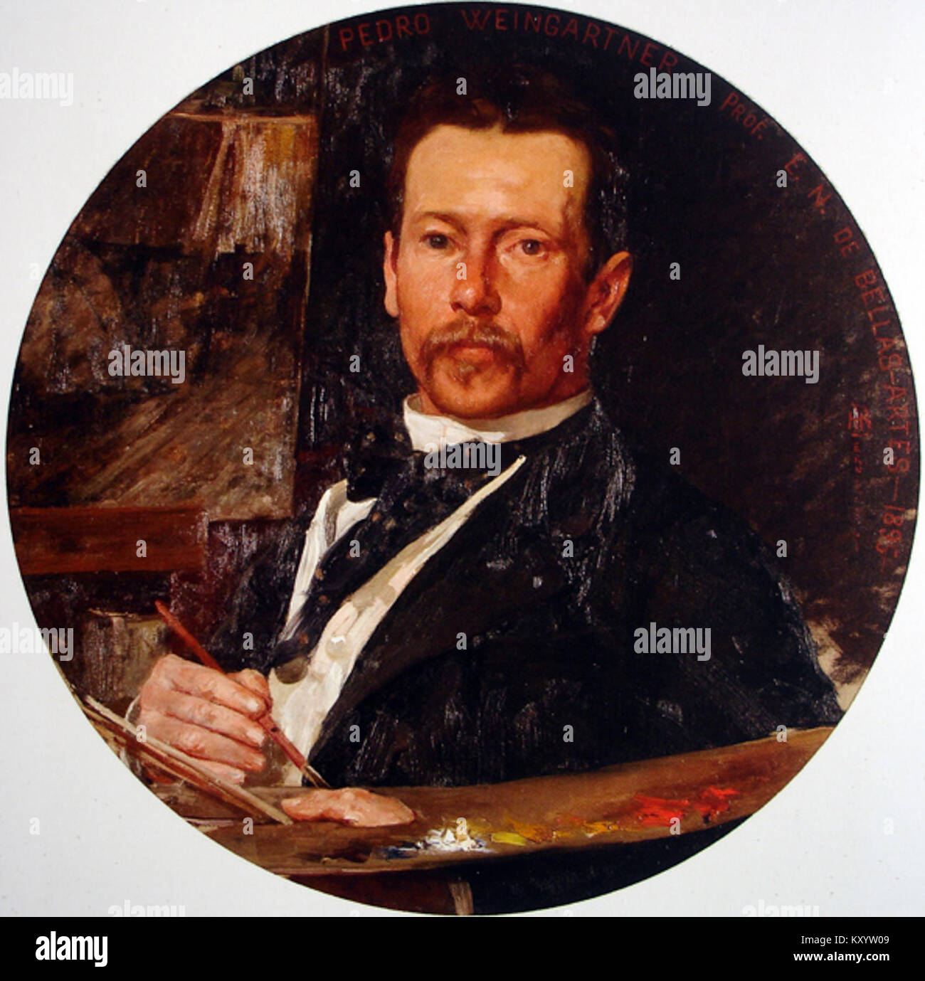 Questo ritratto dell'artista brasiliana Henrique Bernardelli raffigura il collega pittore Pedro Weingärtner. Bernardelli, noto per le sue opere di pittura, disegno e incisione, ha creato questo pezzo per catturare l'immagine di Weingärtner. Foto Stock