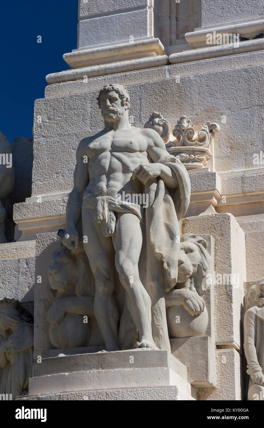 Plaza de España a Cadice, Spagna commemora la Costituzione spagnola di 1812. Foto Stock