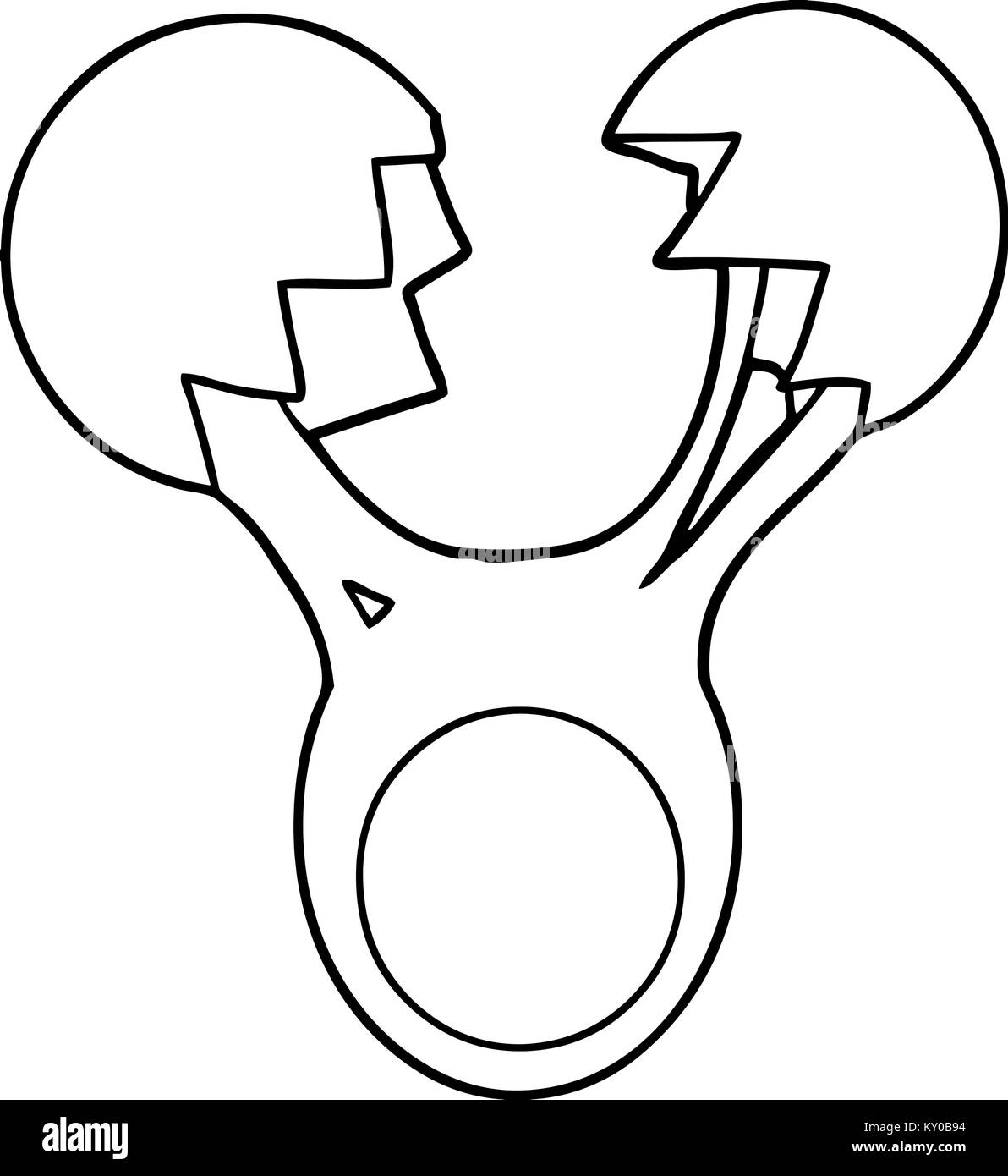 Uova incrinate cartoon Illustrazione Vettoriale