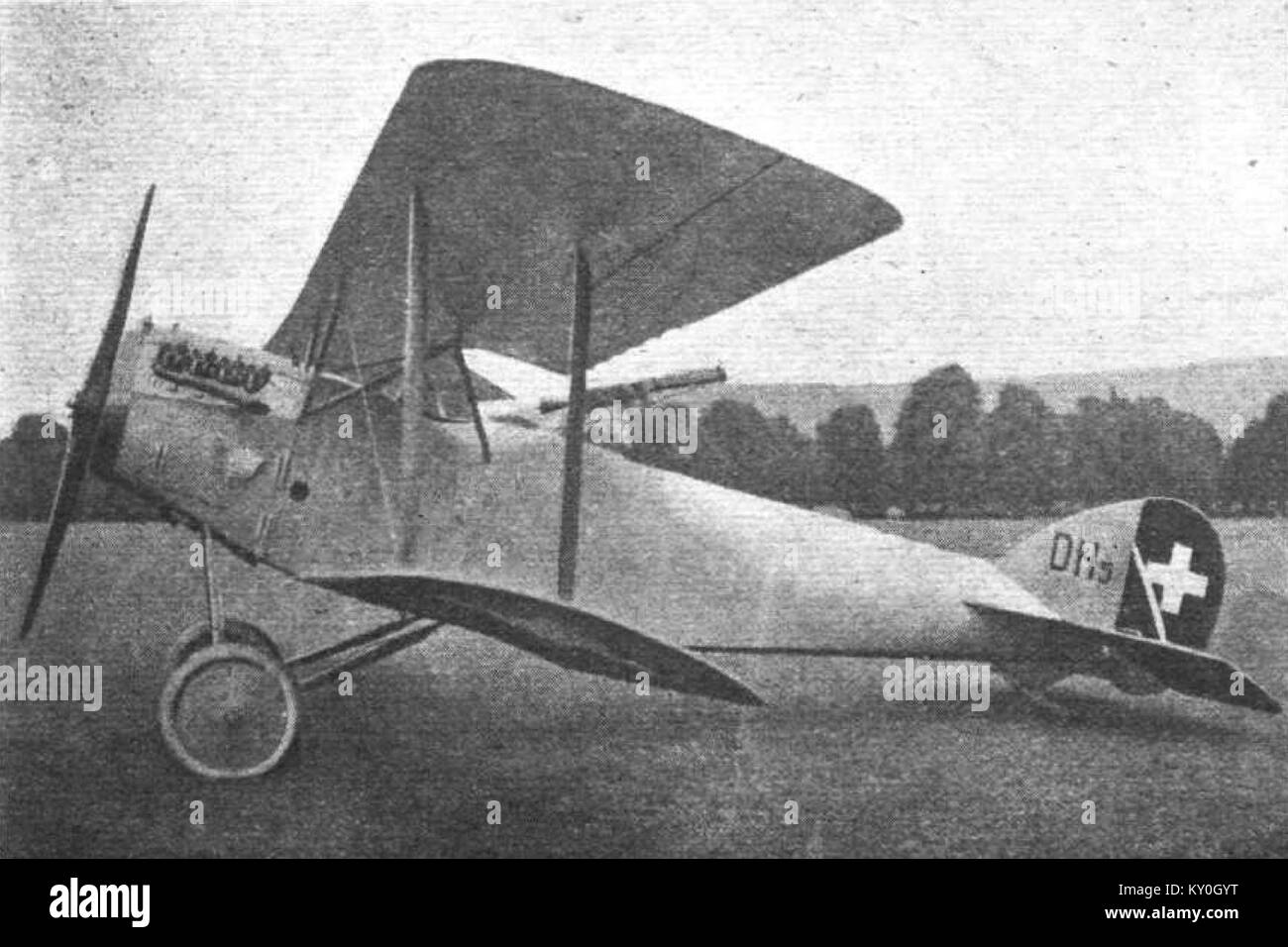 Il Häfeli DH-5 era un biplano svizzero, utilizzato per l'addestramento e per scopi militari, caratterizzato dalla progettazione e dall'ingegneria dell'aviazione dei primi anni del XX secolo. Foto Stock