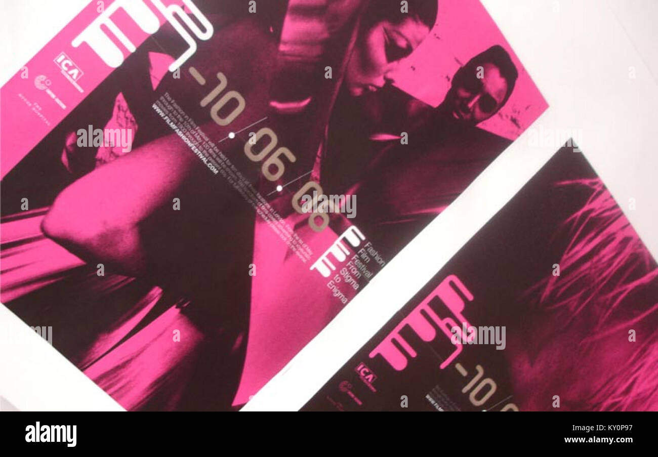 "Fashion in Film" è un poster creato da Sean o'Mara, che mostra il design grafico per la promozione visiva legata al film. Foto Stock