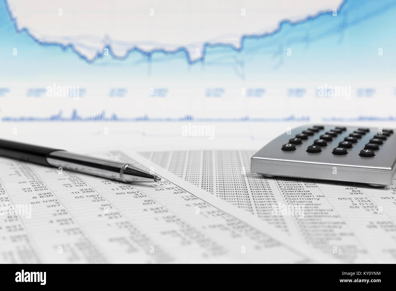 La contabilità finanziaria del mercato azionario analisi grafici Foto Stock