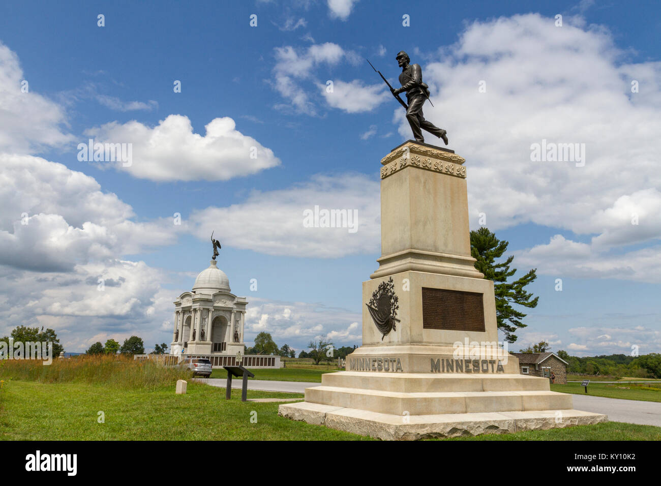 La Minnesota Memorial, Gettysburg National Military Park, Pennsylvania, Stati Uniti. Foto Stock