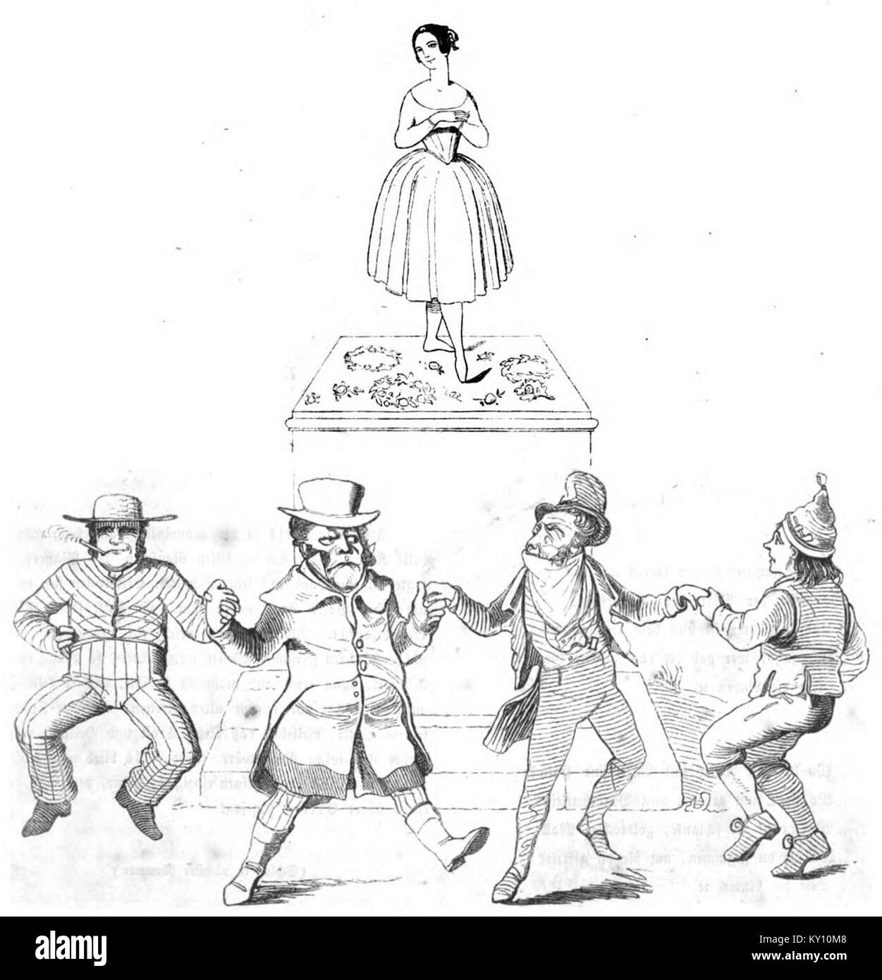 Un'illustrazione vintage di Fliegende Blätter, una rivista satirica tedesca che presenta opere d'arte dettagliate note per il suo umorismo, la critica politica e la riflessione della società tedesca dal XIX al XX secolo. Foto Stock