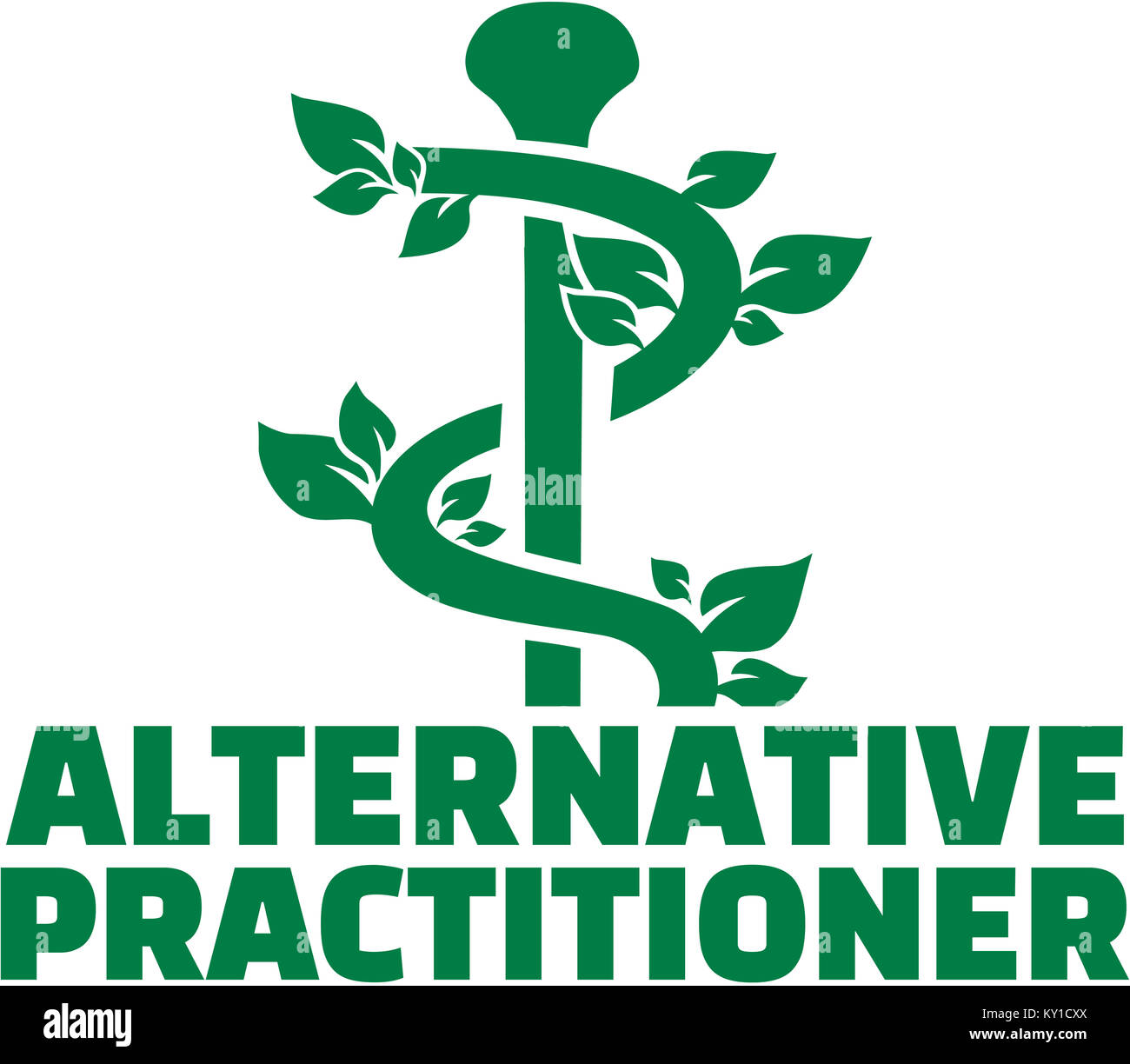 Medico alternativo con il caduceo naturale Foto Stock