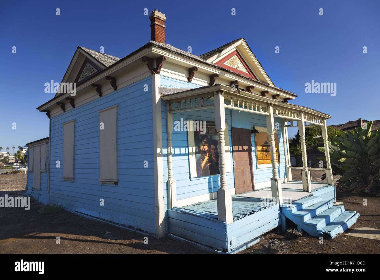 Graves casa storica oceanside cottage anteriore e il sito di Top Gun scene di film tra Tom Cruise e Kelly McGillis Foto Stock