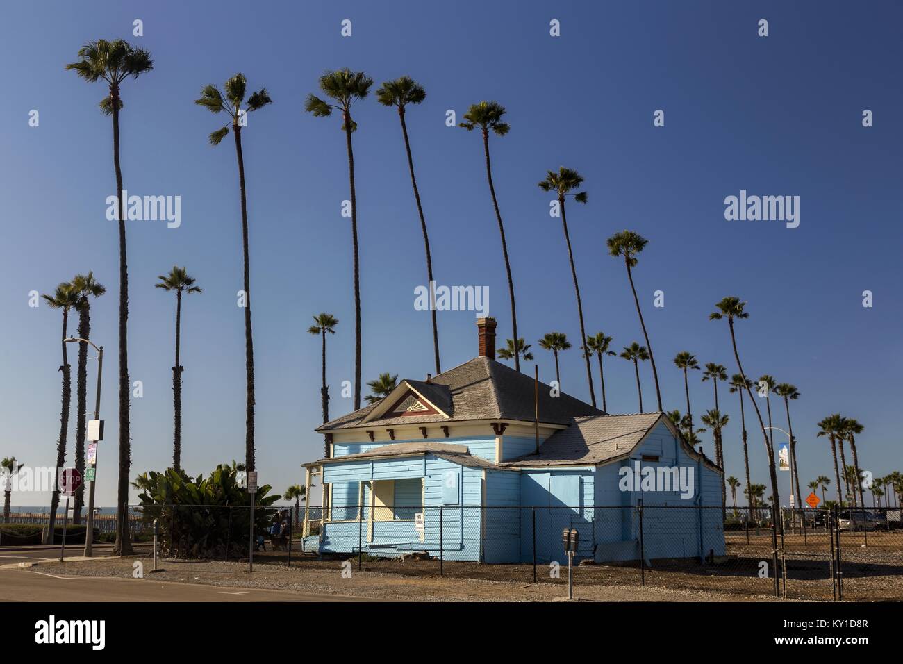 Graves casa storica oceanside cottage anteriore e il sito di Top Gun scene di film tra Tom Cruise e Kelly McGillis Foto Stock