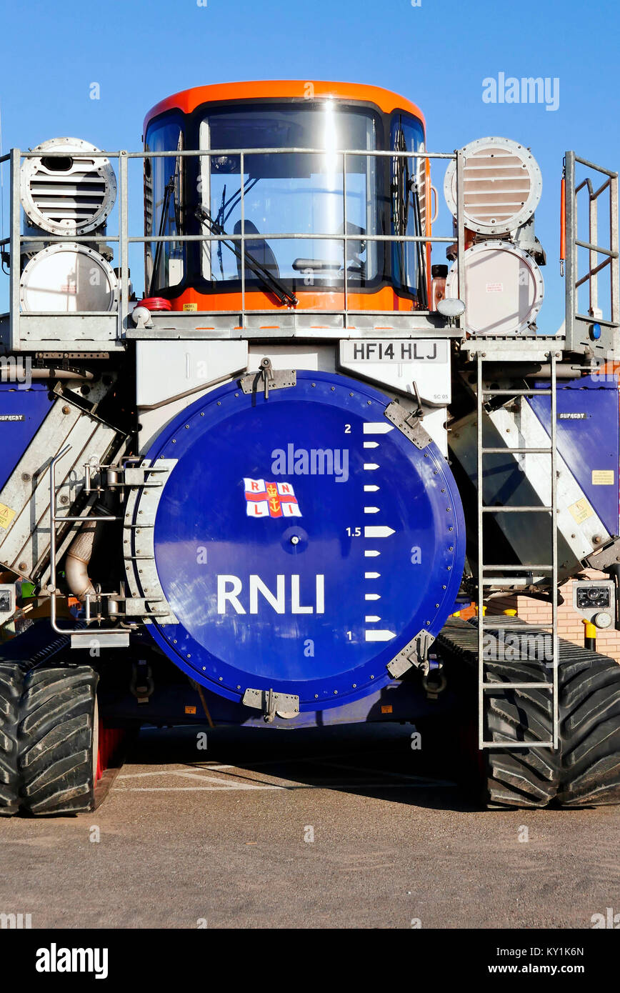 Il Royal National scialuppa di salvataggio Istituto(RNLI) trattore Foto Stock