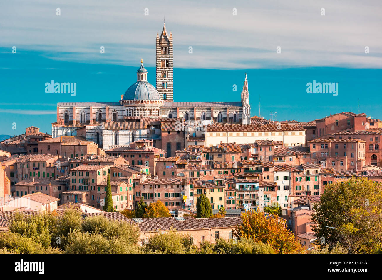 Cattedrale di Siena nella giornata di sole, Toscana, Italia Foto Stock