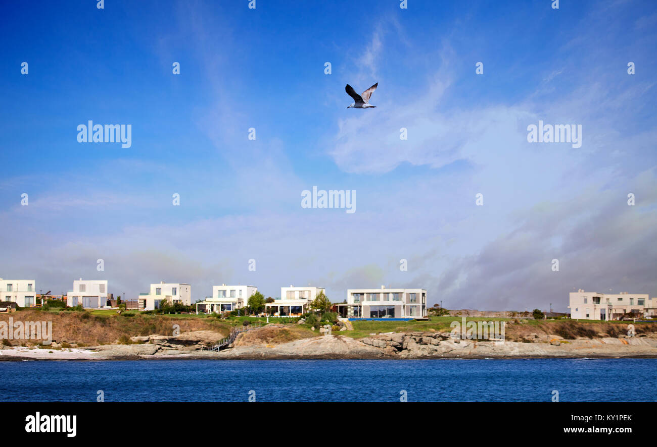 Popolare località turistica estiva bulgara sul Mar Nero vicino Foto Stock