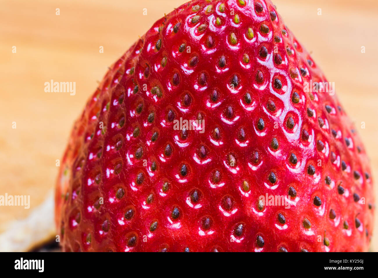 Close up/ macro texture di fragola shot Foto Stock