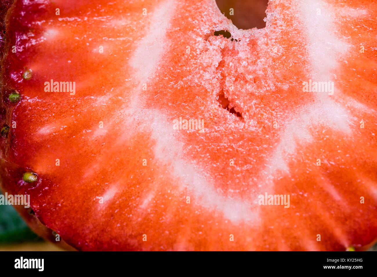 Texture di fragola shot Foto Stock