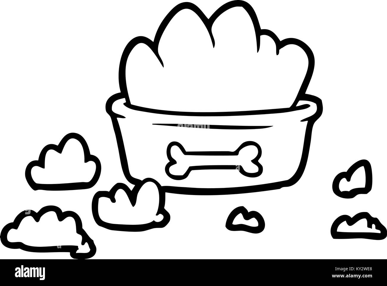 Cartoon confuso il cibo per cani Illustrazione Vettoriale