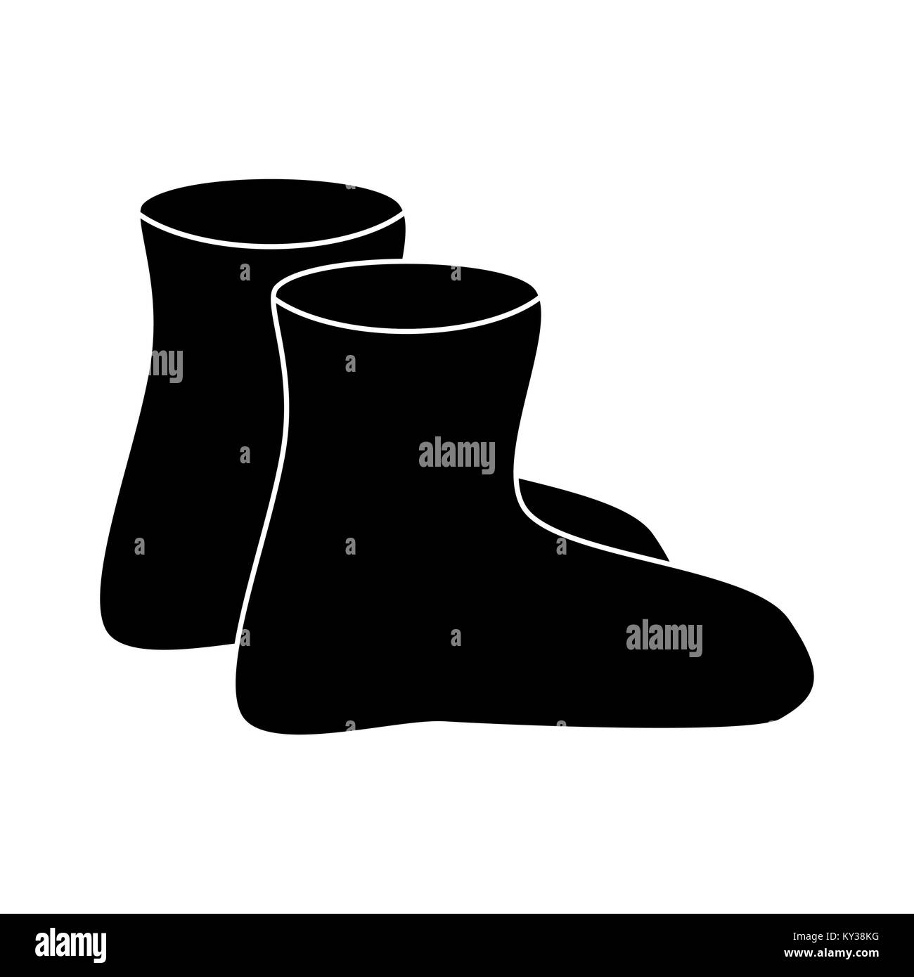 Stivali di gomma silhouette , cartoon semplice gumboots isolati su sfondo bianco Illustrazione Vettoriale