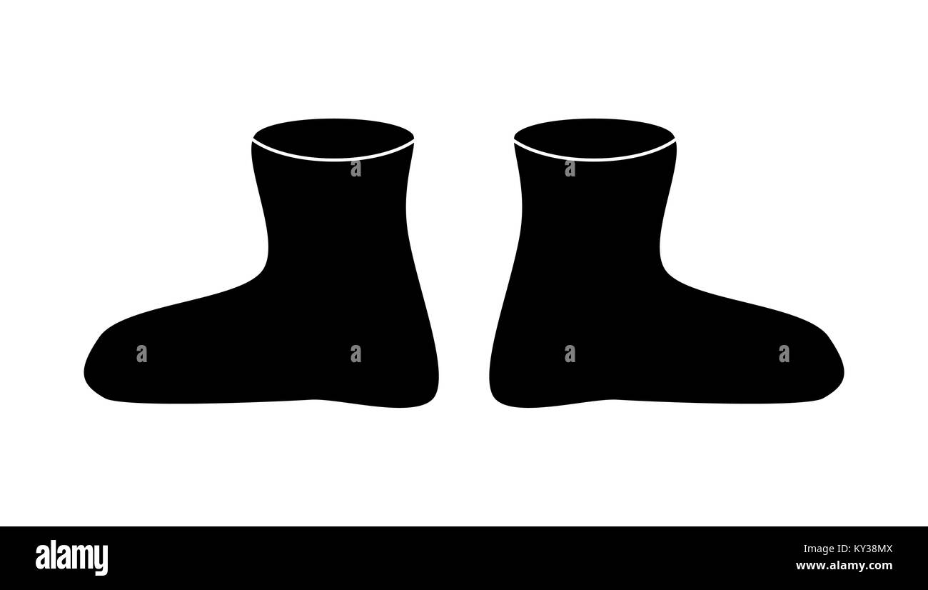 Stivali di gomma silhouette , cartoon semplice gumboots isolati su sfondo bianco Illustrazione Vettoriale