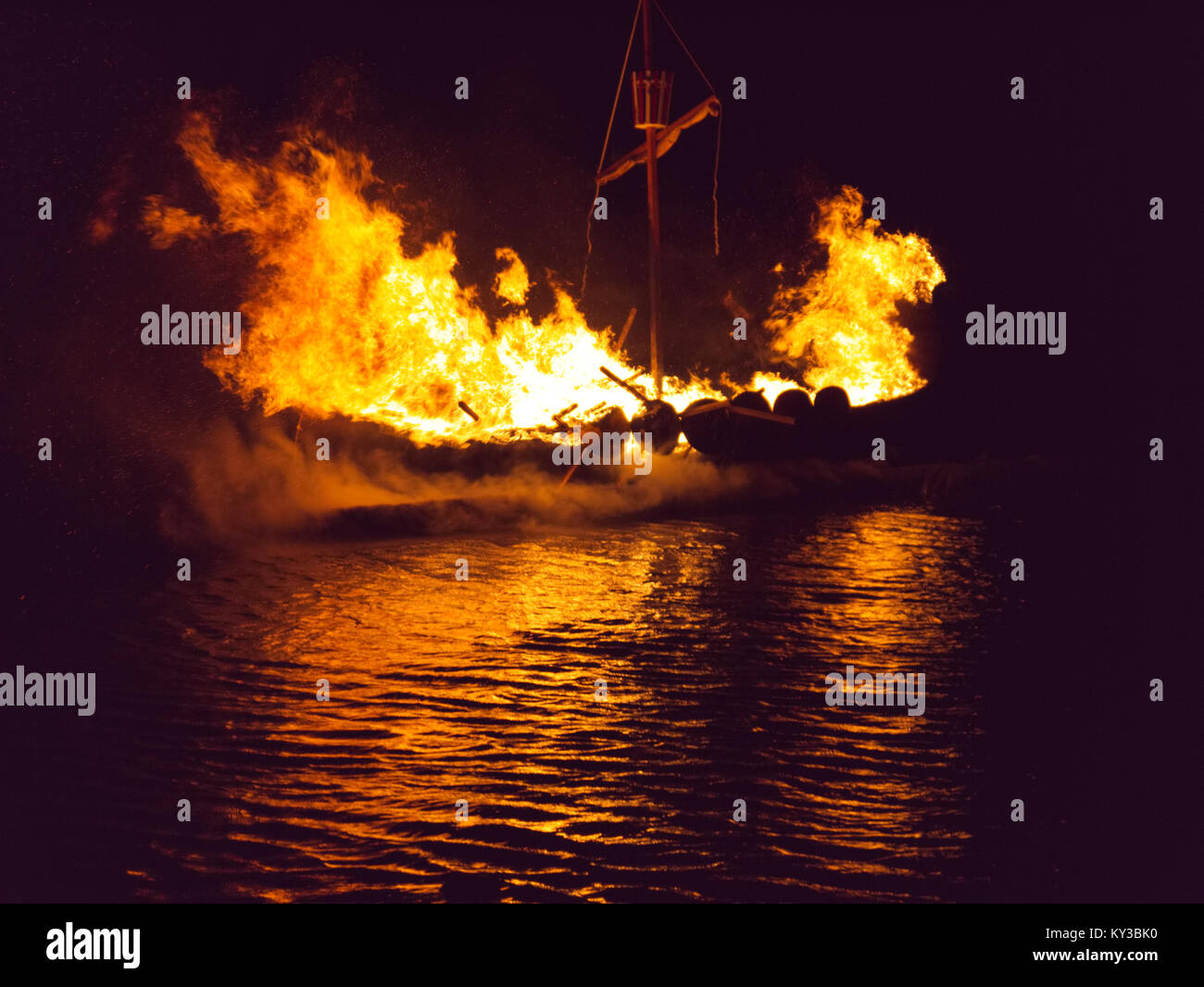 Festa del fuoco le isole Shetland Foto Stock