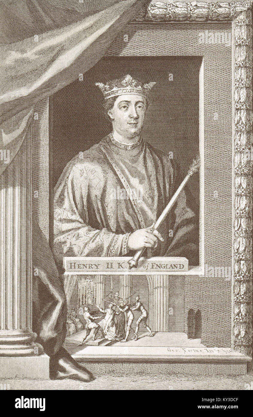 Il re Enrico II d'Inghilterra, 1133-1189, regnò 1154-1189 Foto Stock