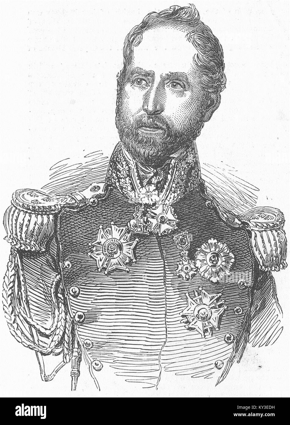 I RITRATTI del defunto generale Gourgaud 1852. Illustrated London News Foto Stock