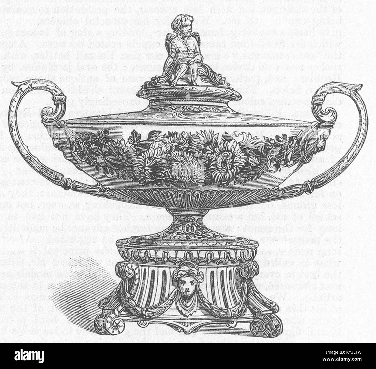 Decorativo vaso ovale 1867. Illustrated London News Foto Stock