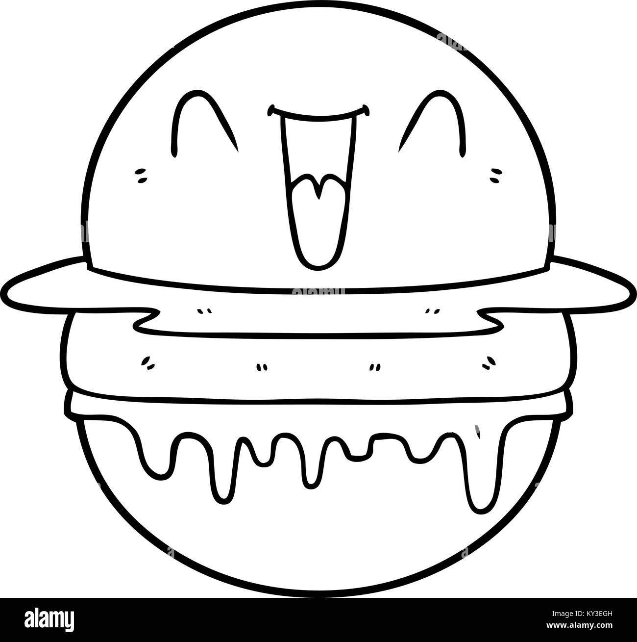 Cartoon happy burger Illustrazione Vettoriale