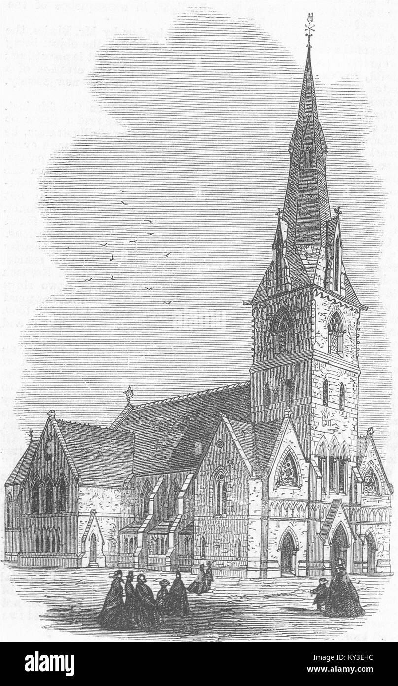 Chiese la Chiesa di San Pietro, Wickham Rd, Nuova Croce 1867. Illustrated London News Foto Stock