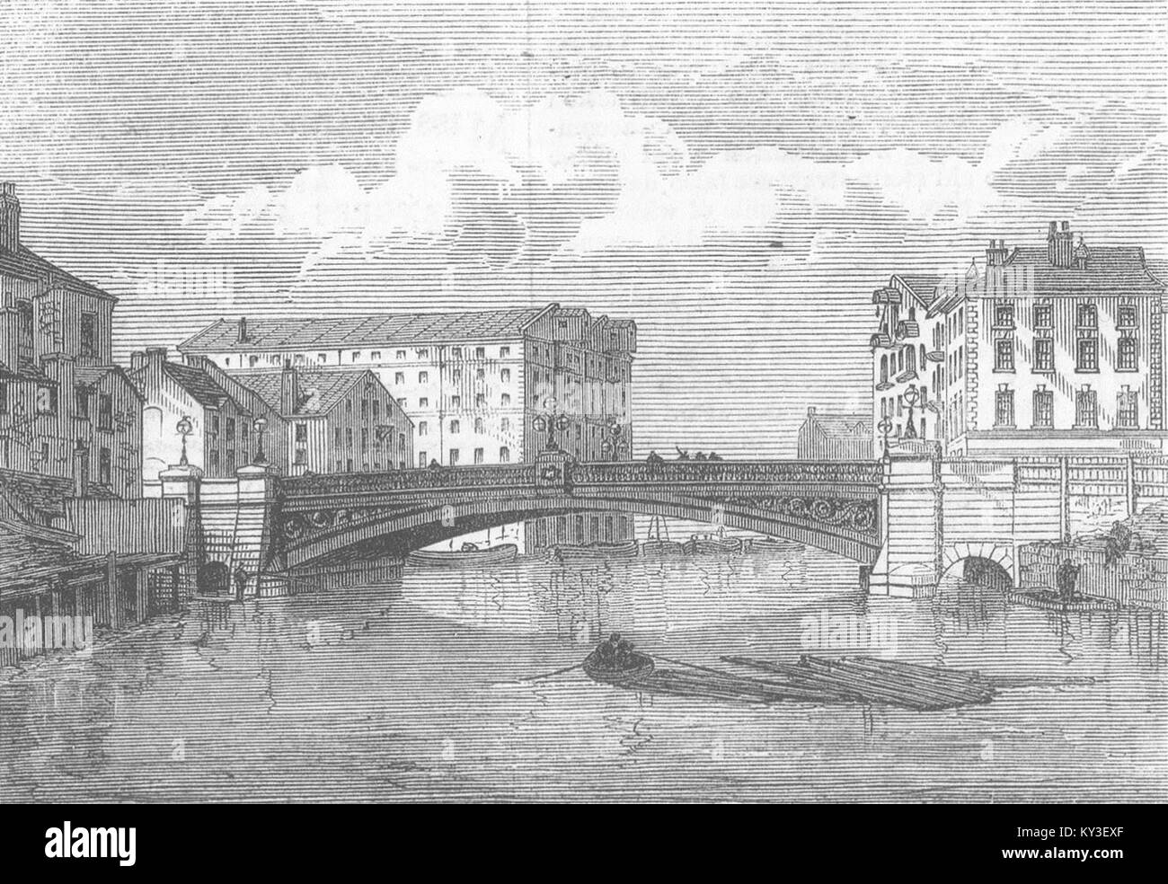 YORKS il nuovo ponte a Leeds 1873. Illustrated London News Foto Stock