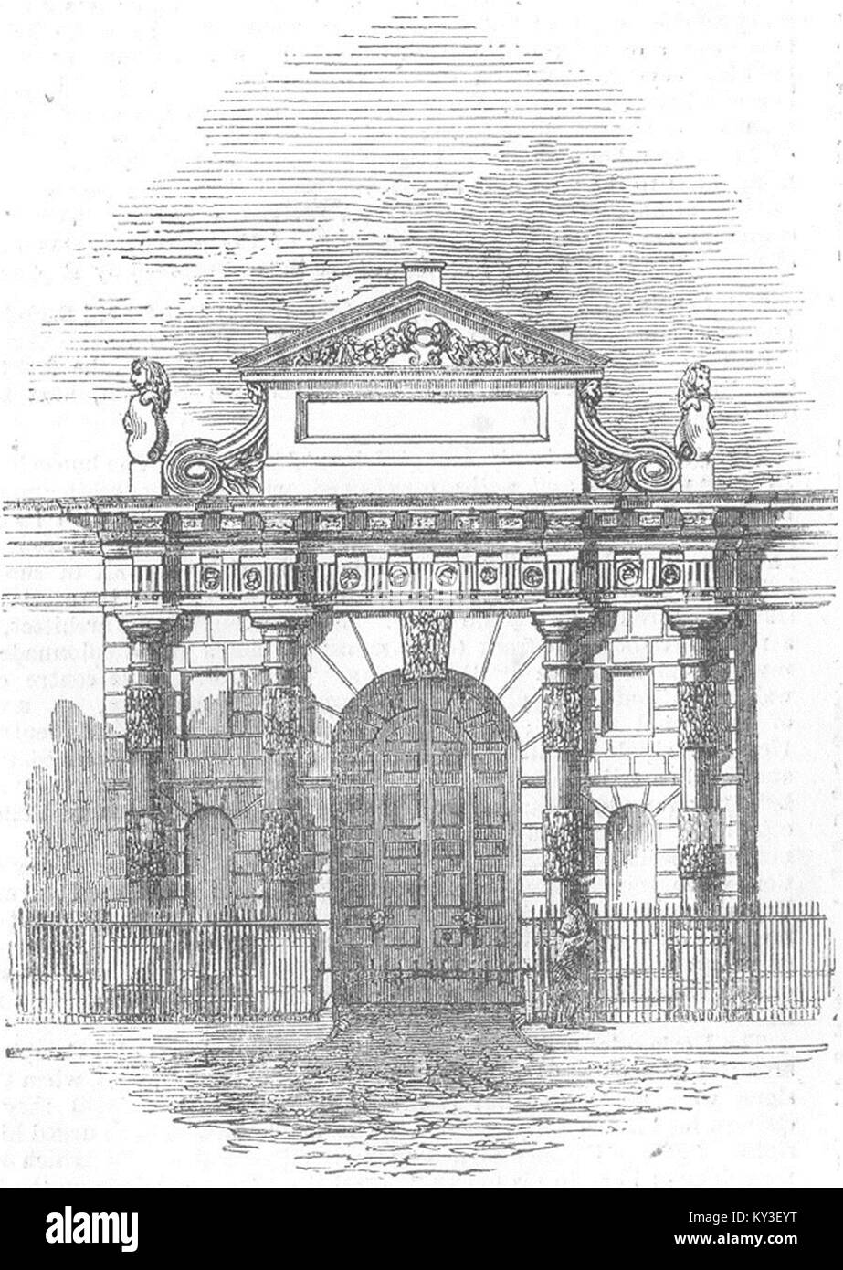 Londra il portale di ingresso, Burlington-House 1855. Illustrated London News Foto Stock