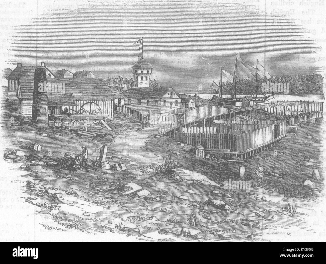 CANADA Nanaimo, stazione di rivestimento, l'isola di Vancouver 1859. Illustrated London News Foto Stock