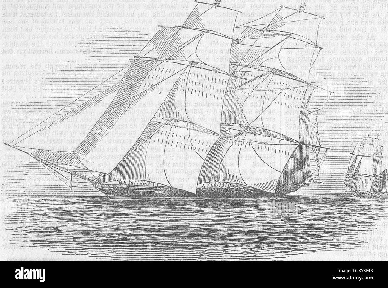 Brasile slave brasiliano, inseguita dalla Royal Navy 1846. Illustrated London News Foto Stock