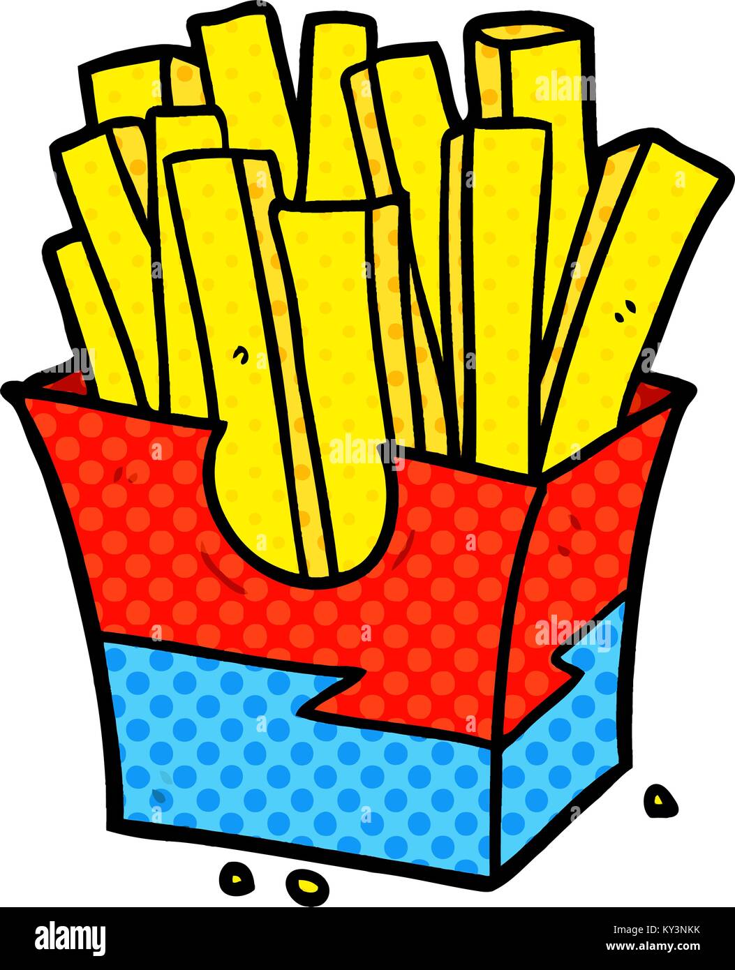 Cartoon cibo spazzatura patatine fritte Illustrazione Vettoriale