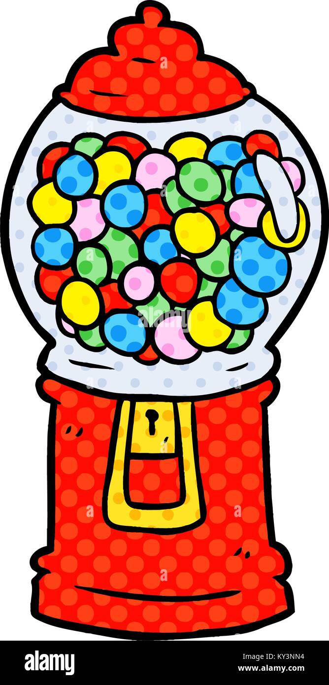 Cartoon gumball machine Illustrazione Vettoriale