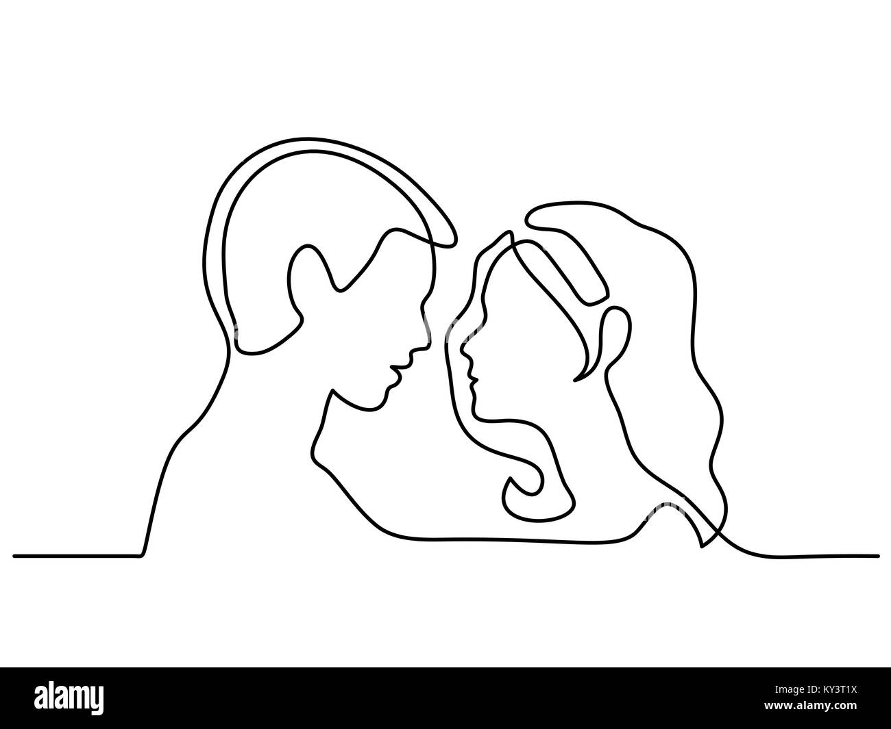 L uomo e la donna sagome in amore Illustrazione Vettoriale