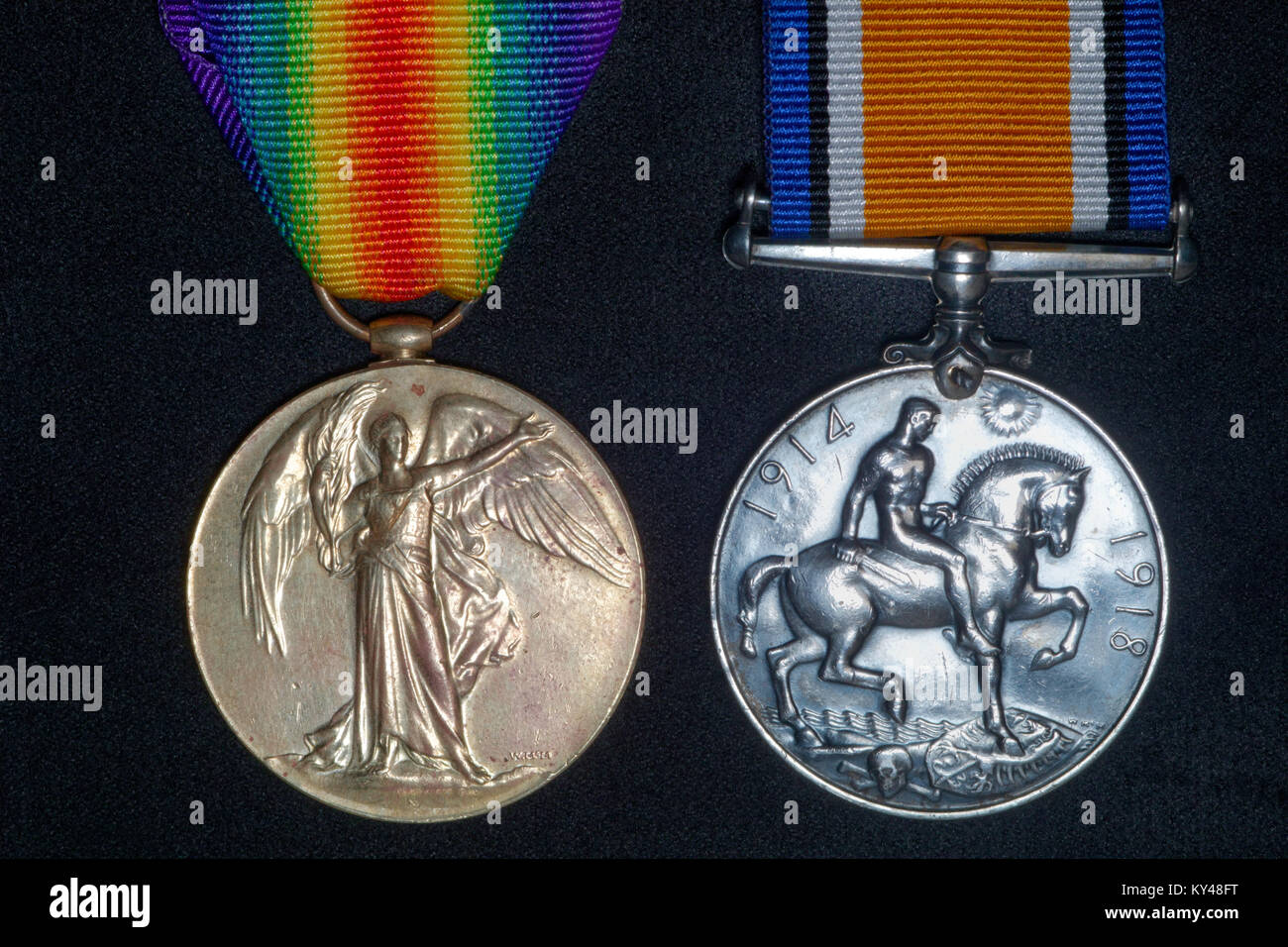 Prima Guerra Mondiale medaglie Foto Stock