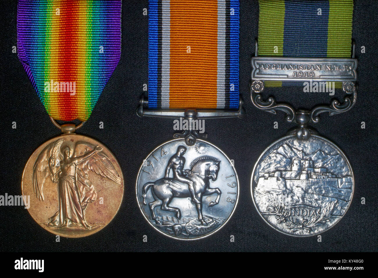 Prima Guerra Mondiale medaglie Foto Stock