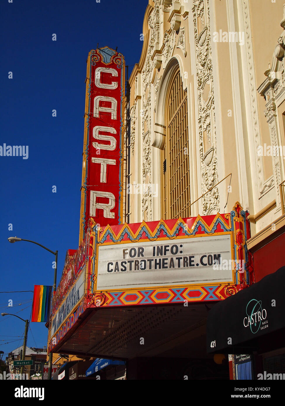 Castro Theatre, marquee Castro Street di San Francisco Foto Stock