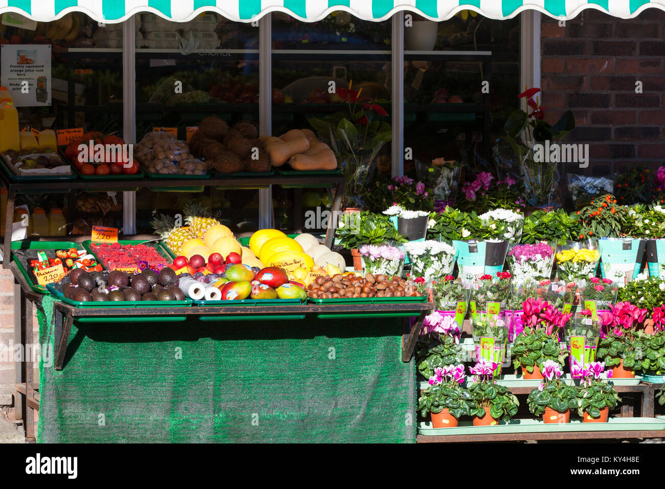 Un negozio di frutta, verdura e fiori, segale est sussex Foto Stock
