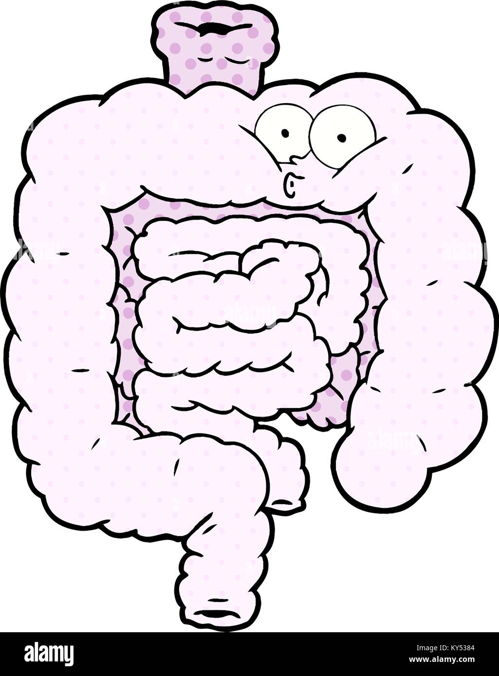 Cartoon sorpreso dell intestino Illustrazione Vettoriale