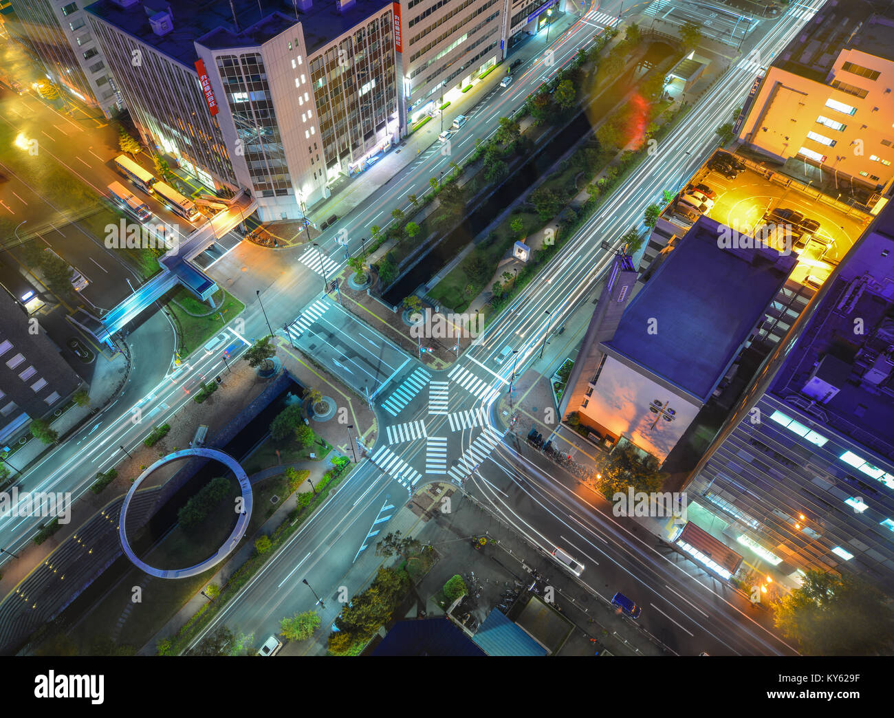 Sapporo, Giappone - Ott 1, 2017. Scena notturna di Sapporo, Giappone. Sapporo divenne famosa nel mondo nel 1972 quando vi furono tenuti i Giochi Olimpici Invernali. Foto Stock